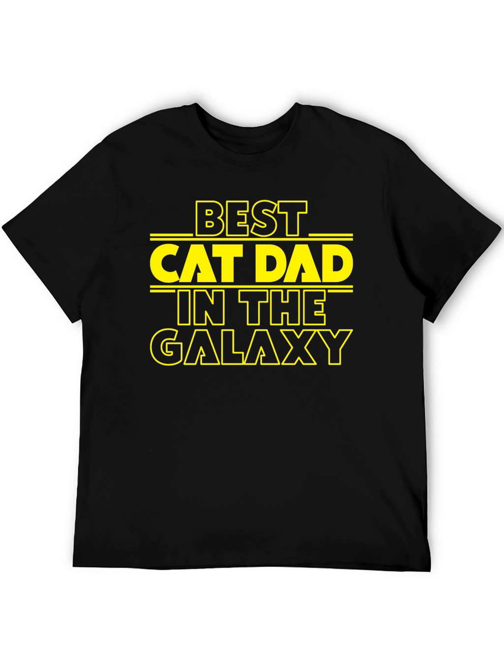 Best Cat Dad in the Galaxy Black T-Shirt