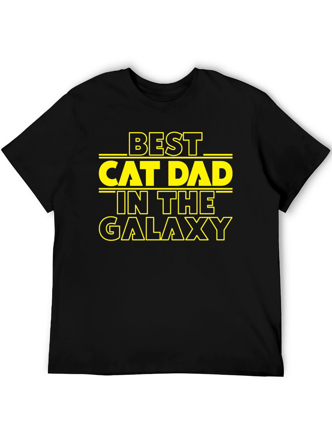 Best Cat Dad in the Galaxy Black T-Shirt
