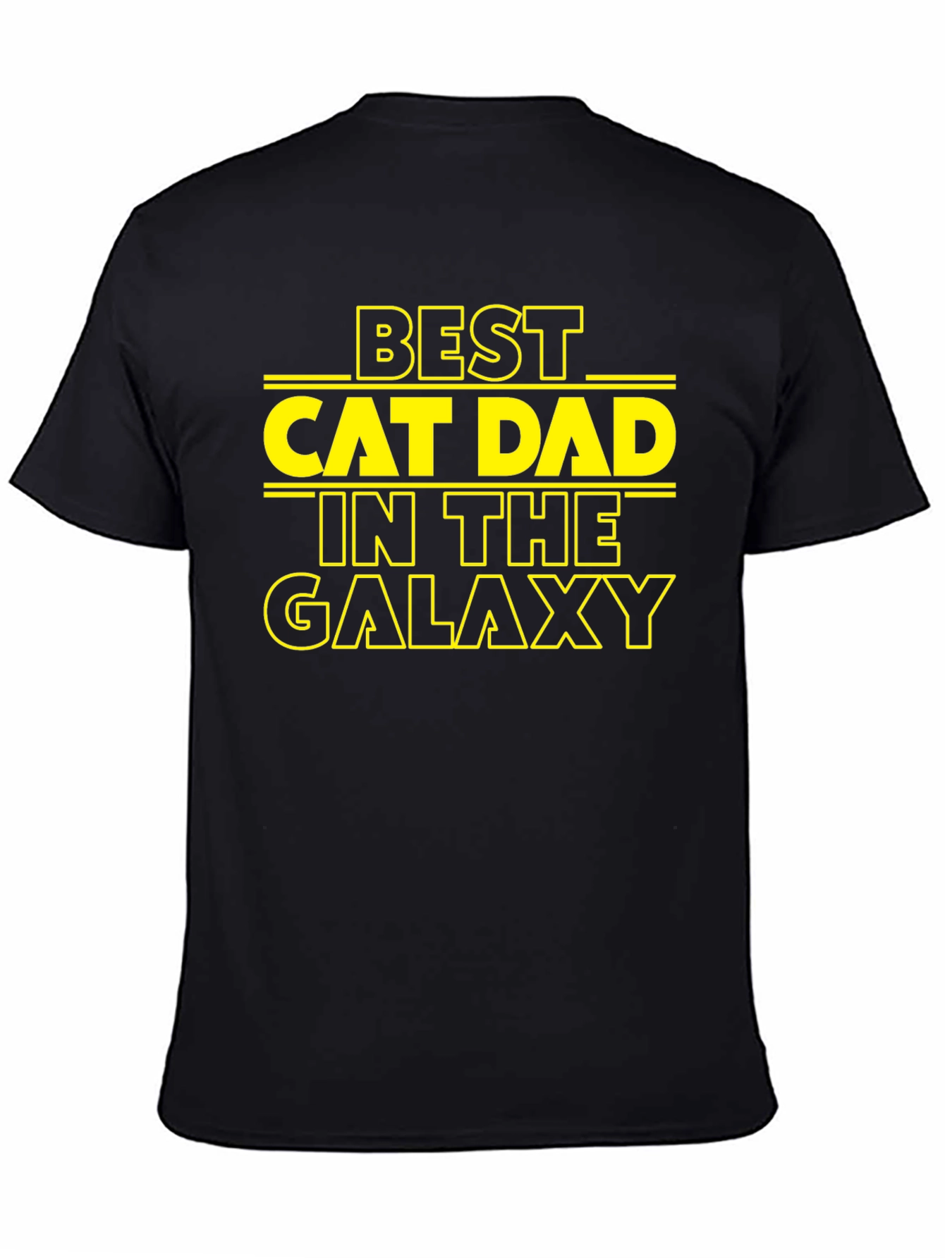 Best Cat Dad in the Galaxy Black T-Shirt
