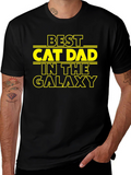 Best Cat Dad in the Galaxy Black T-Shirt
