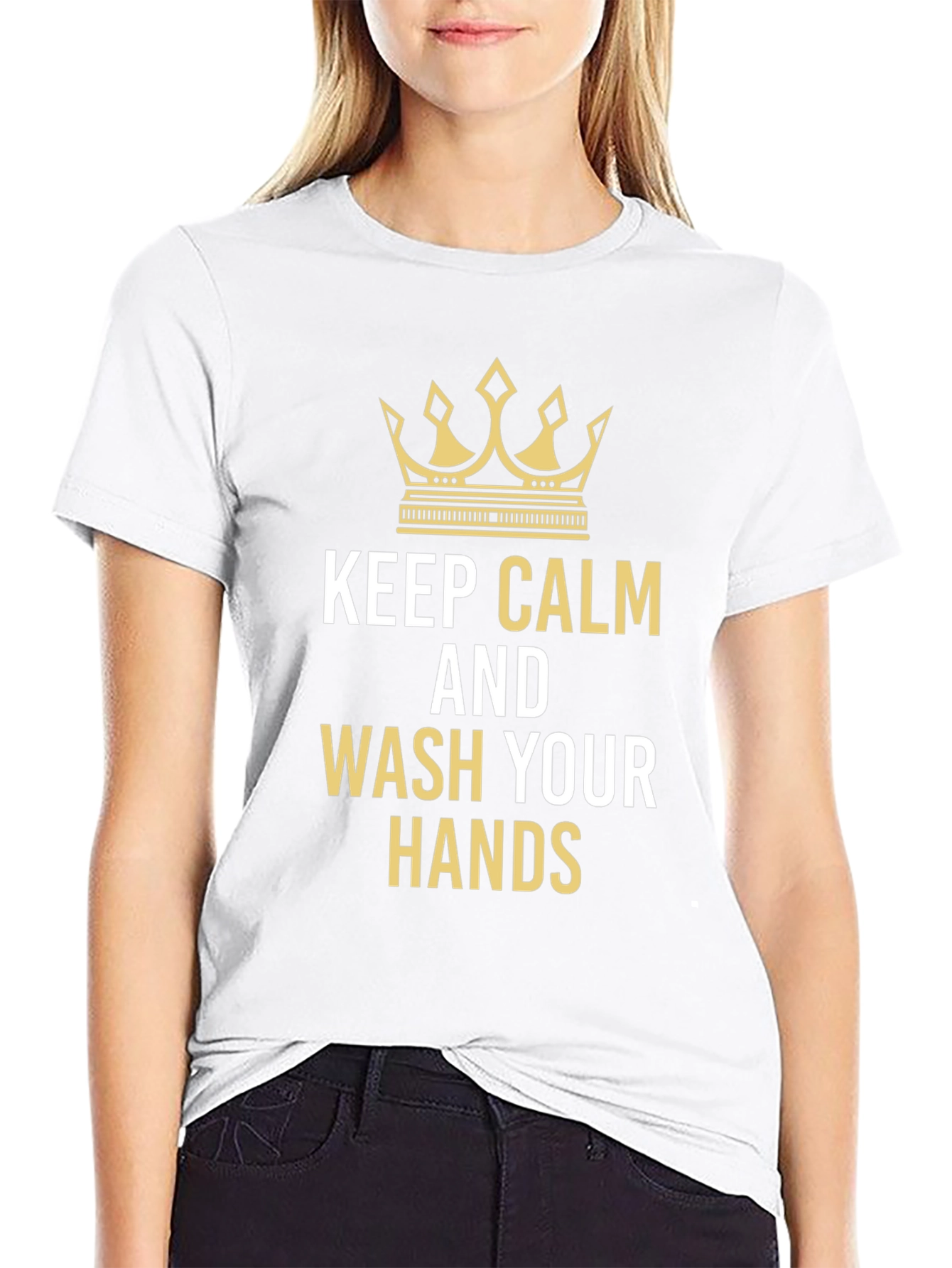 Keep Calm and Wash Your Hands Black T-Shirt