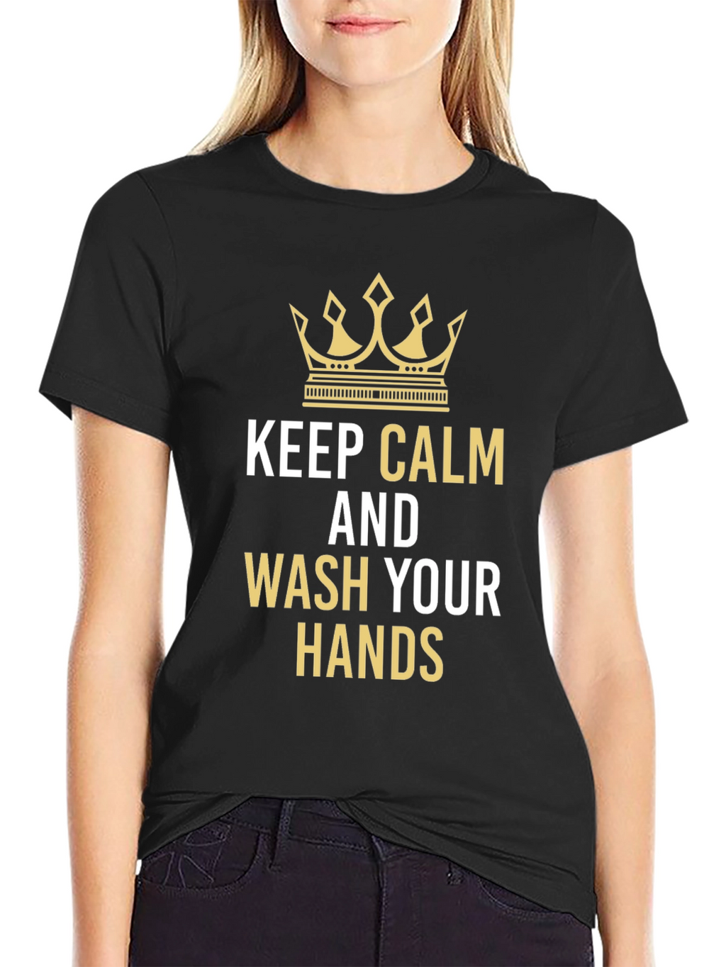 Keep Calm and Wash Your Hands Black T-Shirt