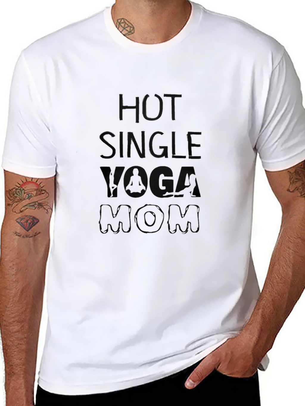 Hot Single Yoga Mom Black Graphic Tee