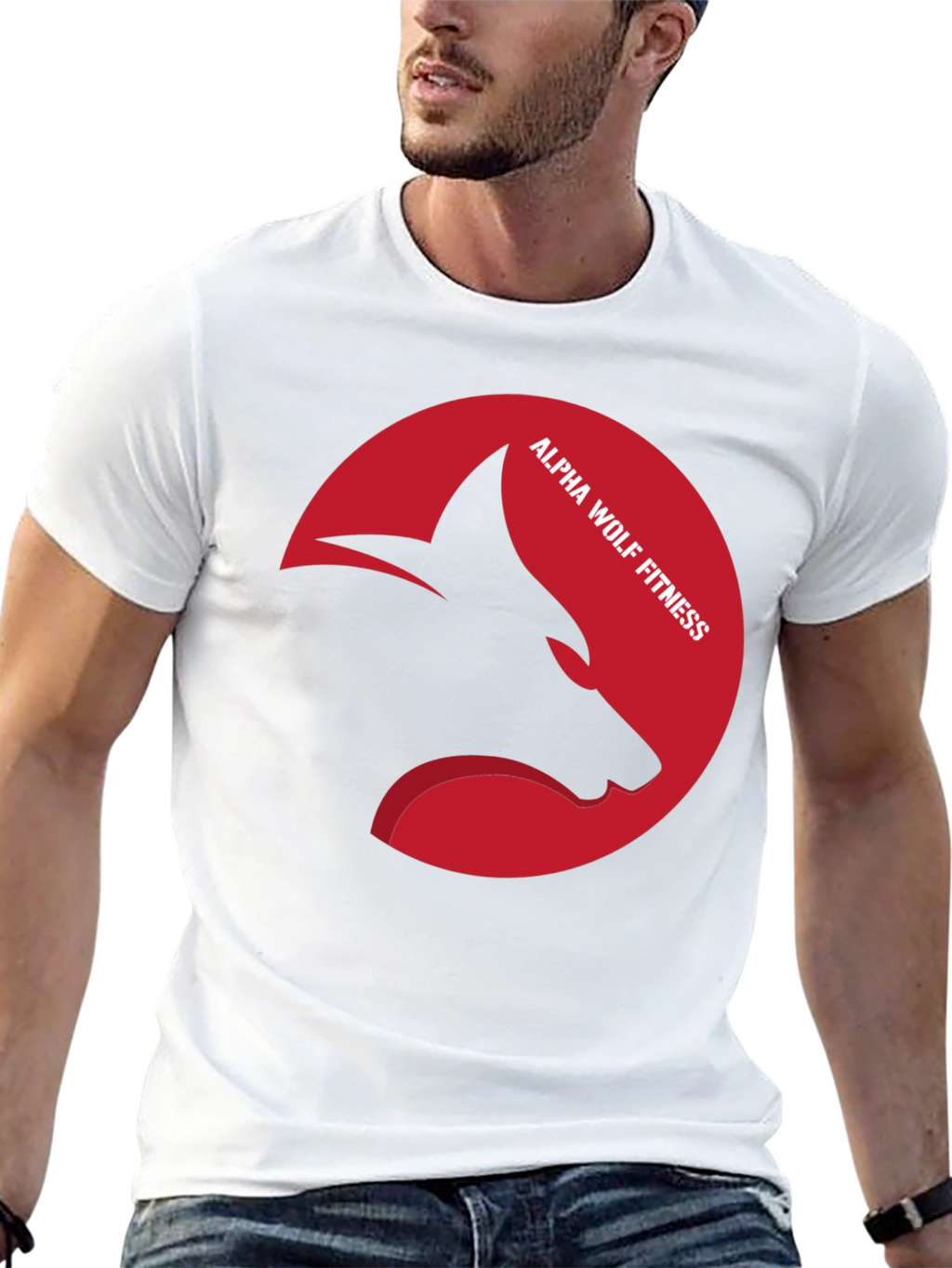 Alpha Wolf Fitness Graphic T-Shirt - Black
