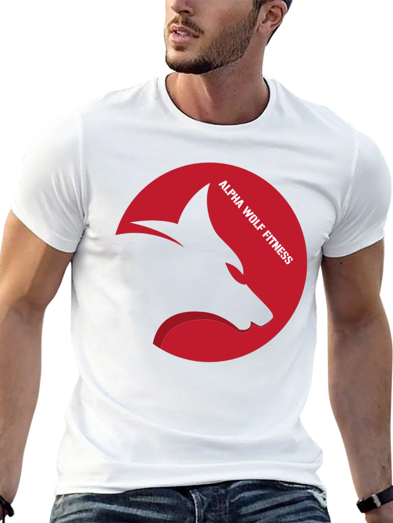 Alpha Wolf Fitness Graphic T-Shirt - Black