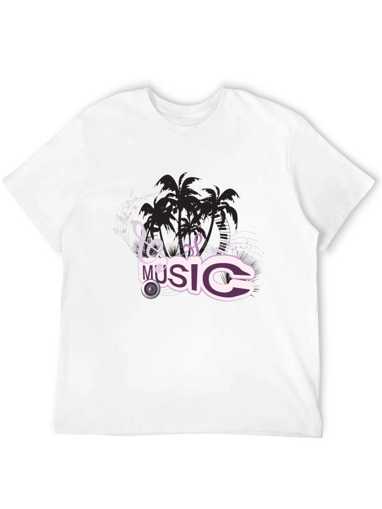 Black T-Shirt with Music Design