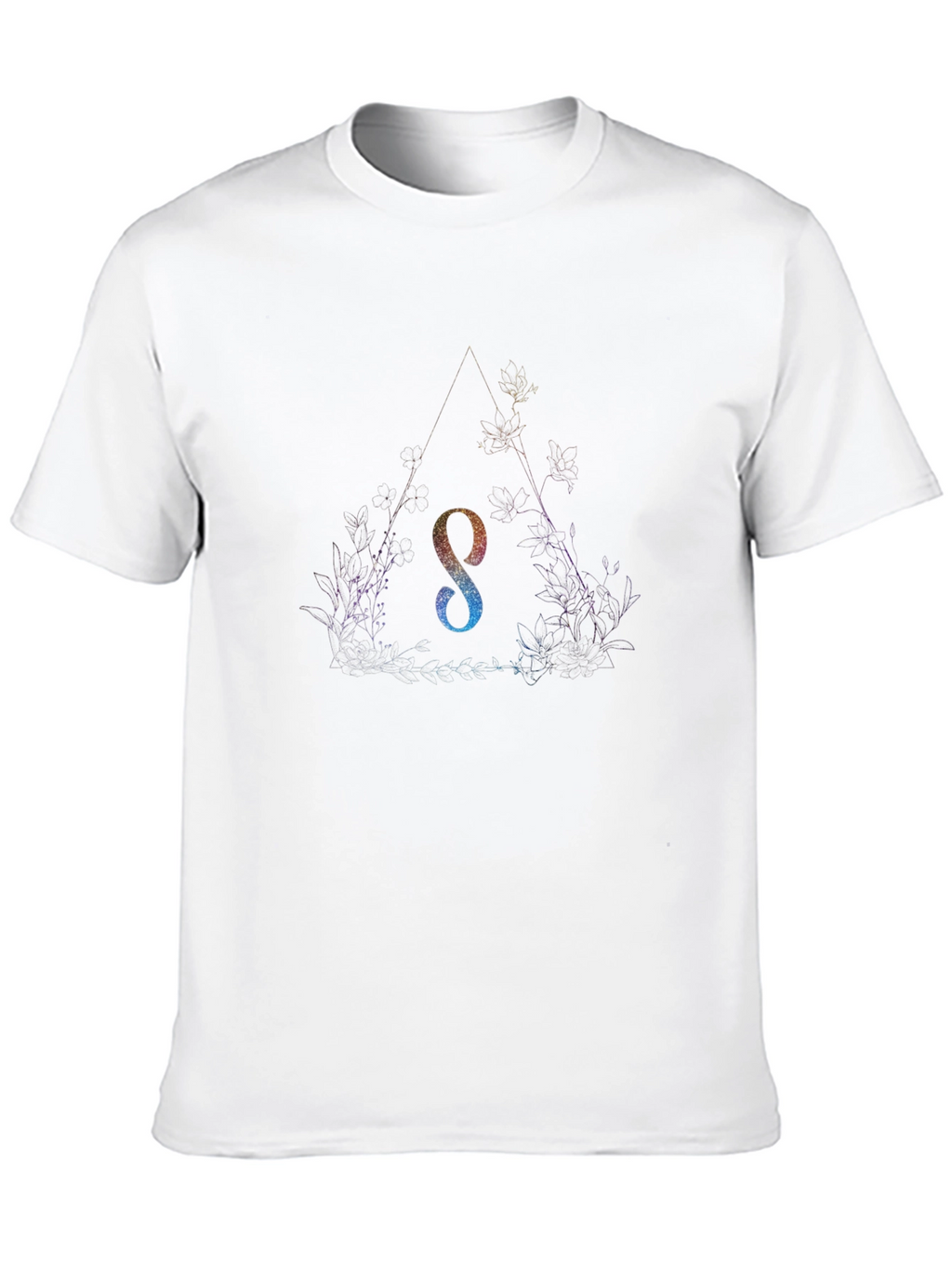 Galaxy Initial S Black T-Shirt