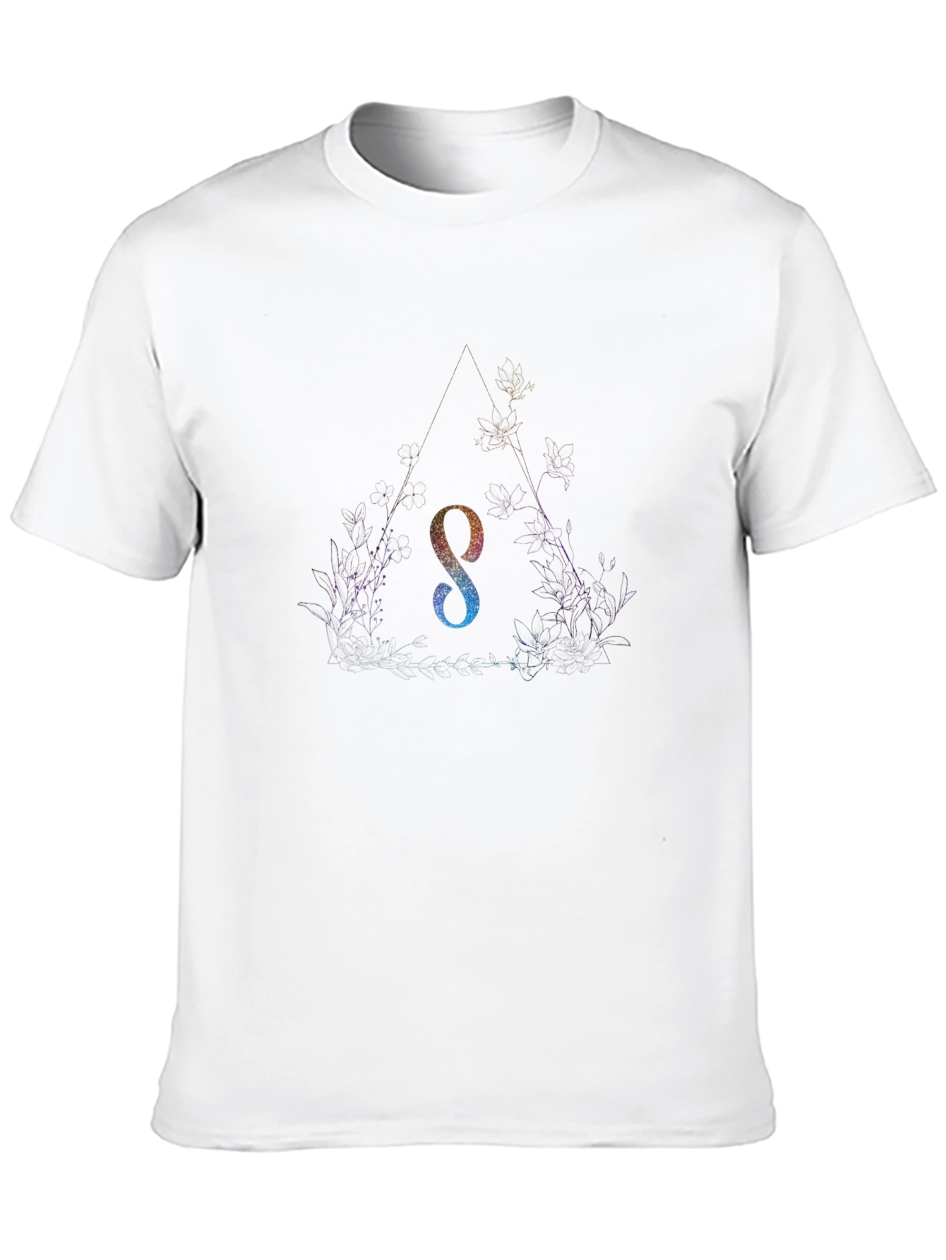 Galaxy Initial S Black T-Shirt
