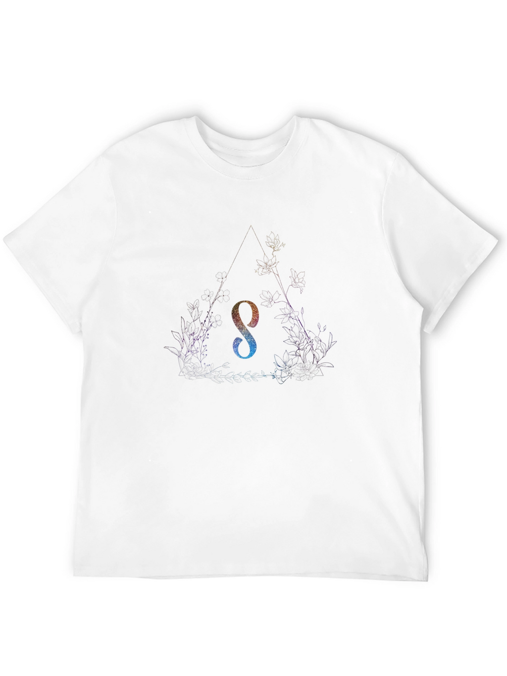 Galaxy Initial S Black T-Shirt