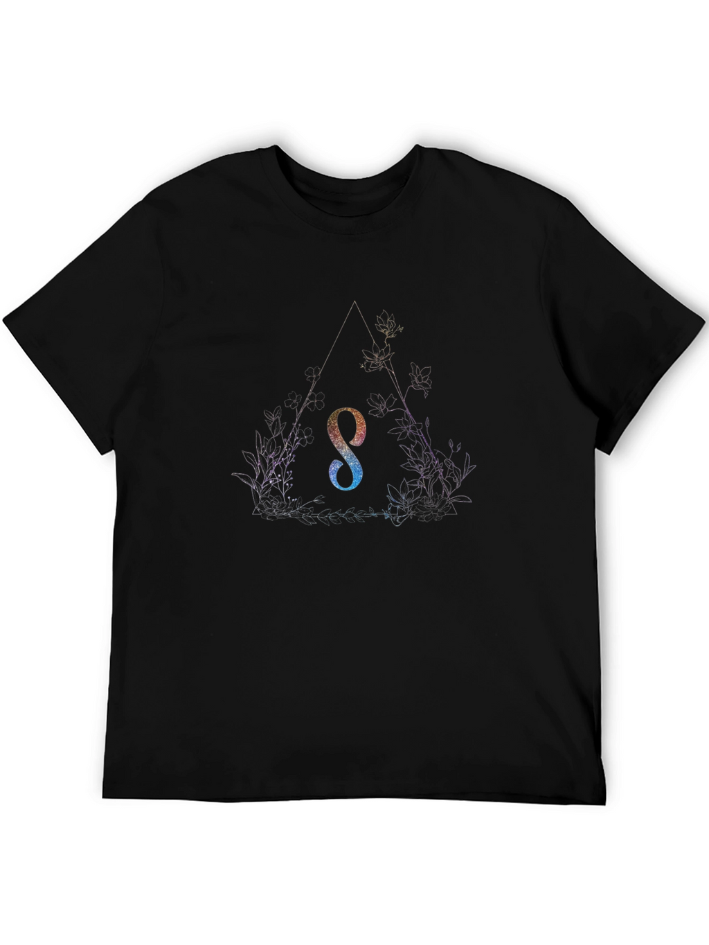Galaxy Initial S Black T-Shirt