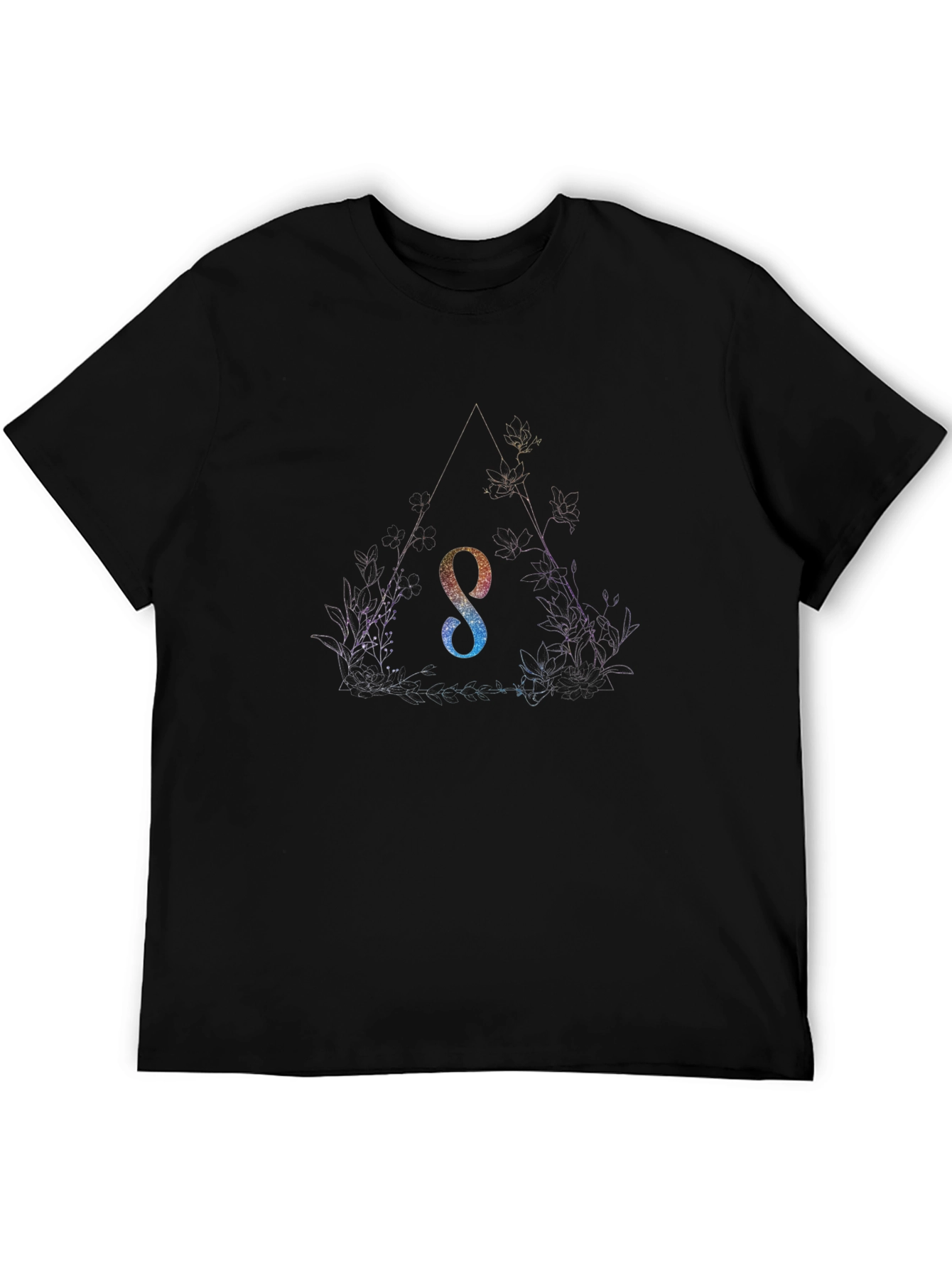 Galaxy Initial S Black T-Shirt