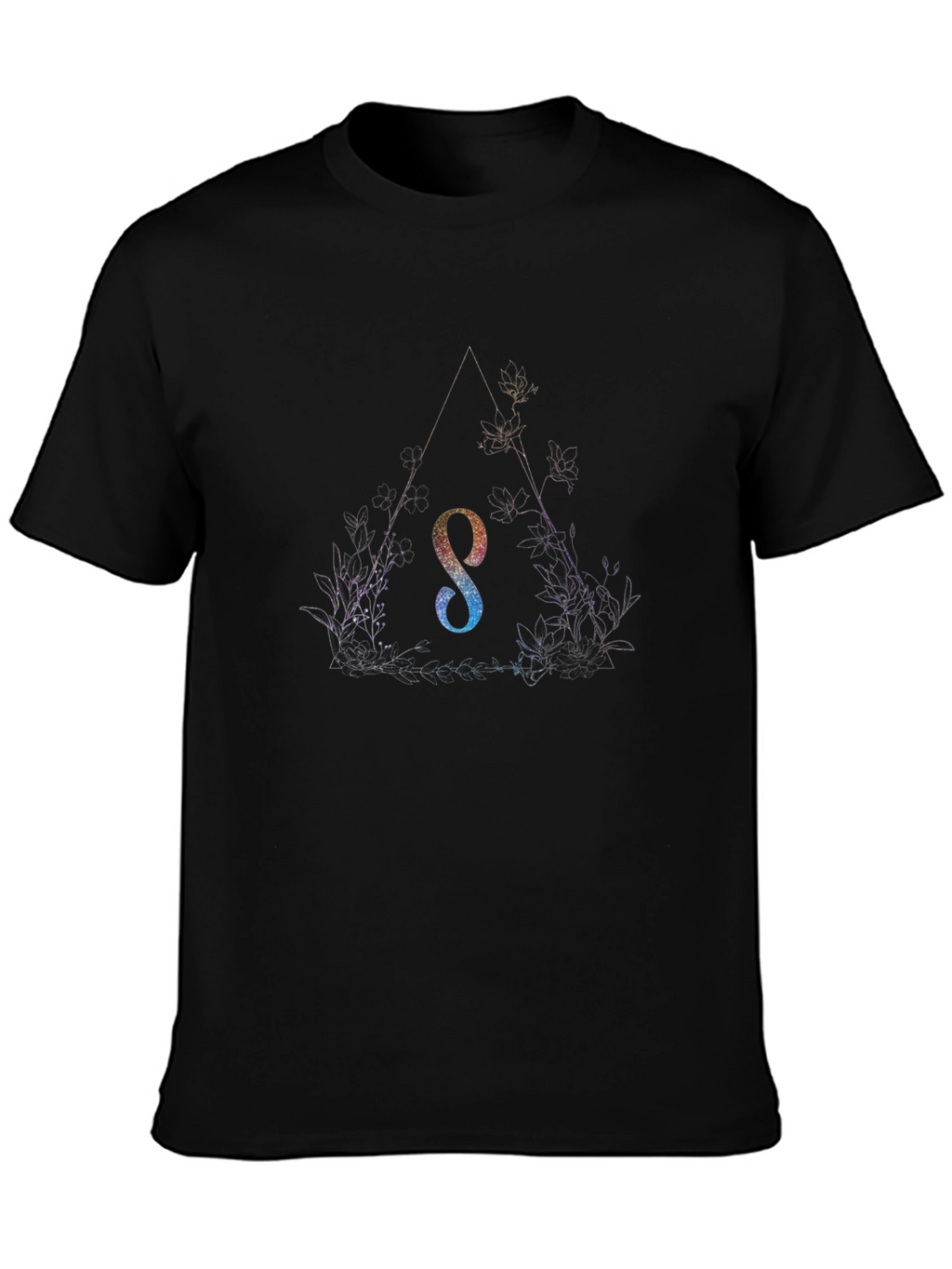 Galaxy Initial S Black T-Shirt