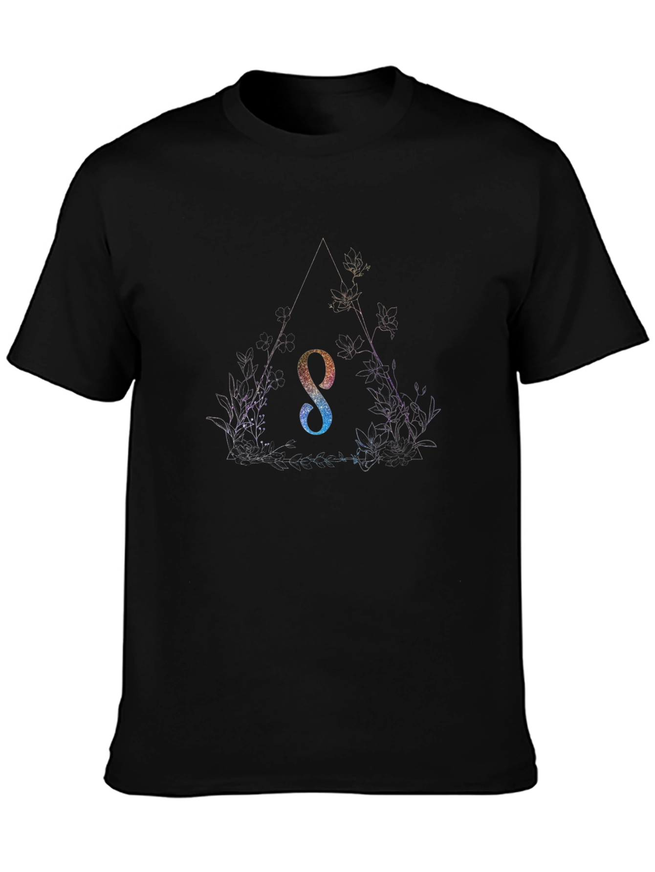 Galaxy Initial S Black T-Shirt