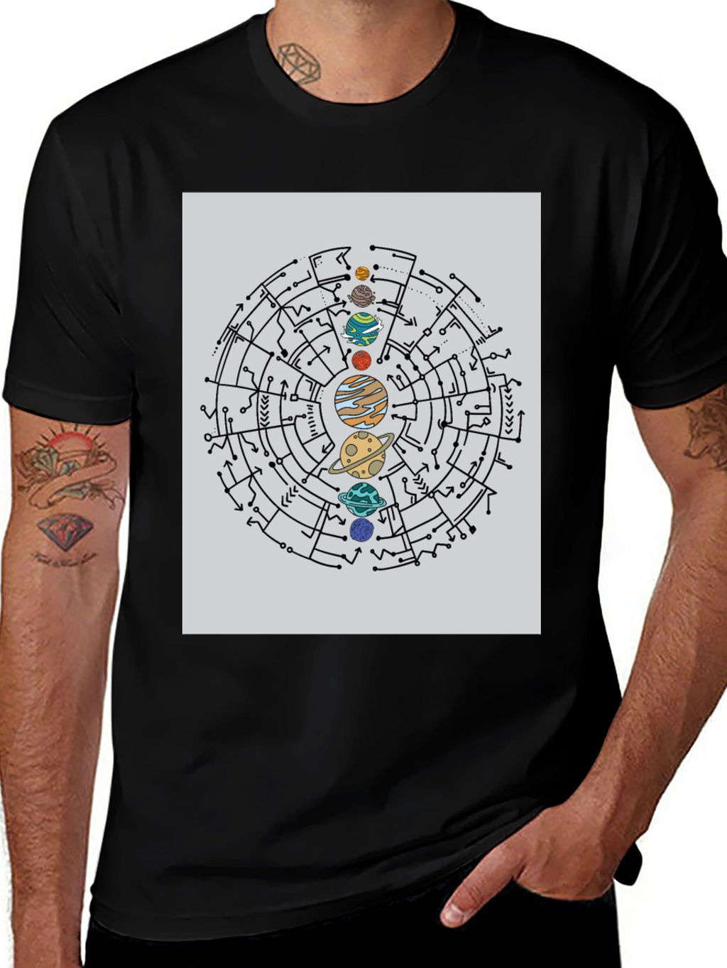 Planetary Circuit T-Shirt - Black