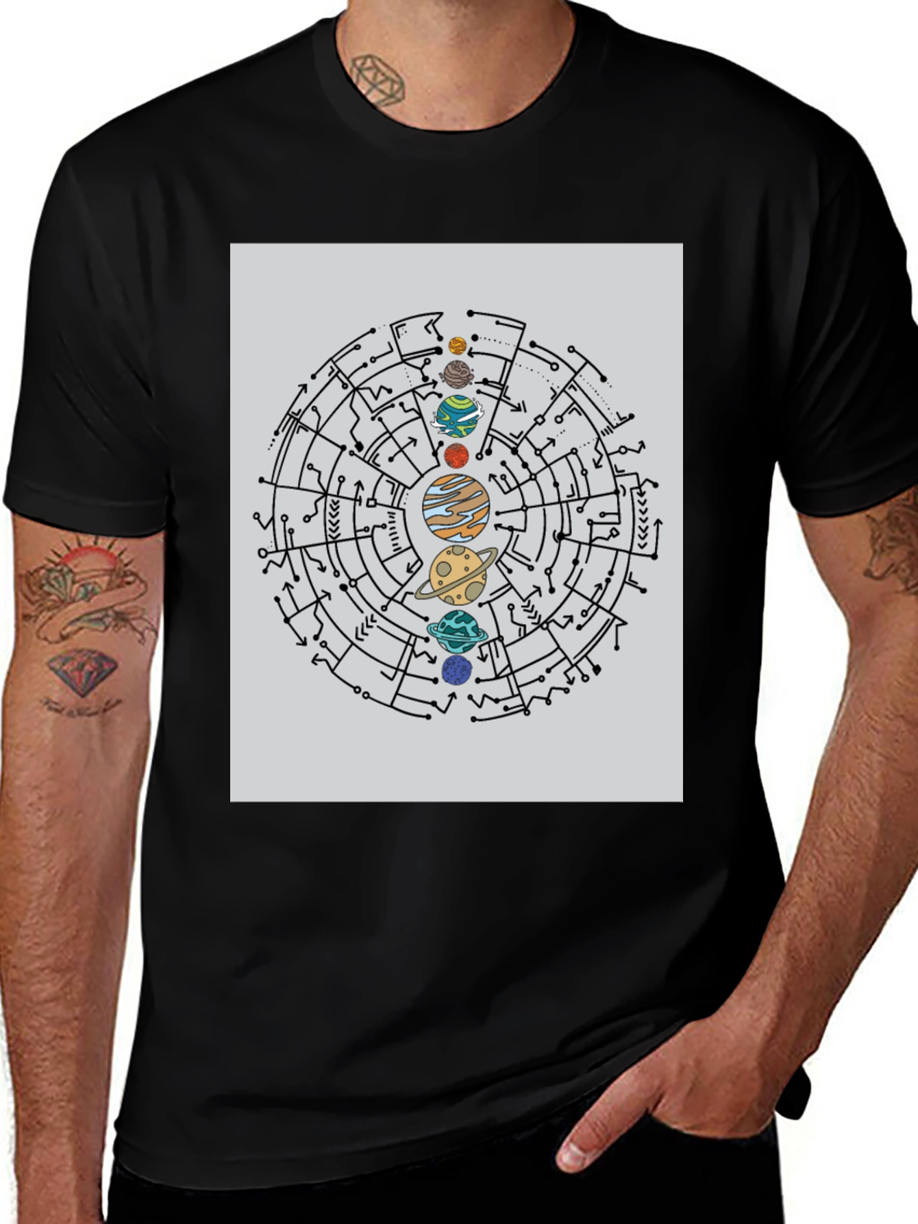 Planetary Circuit T-Shirt - Black