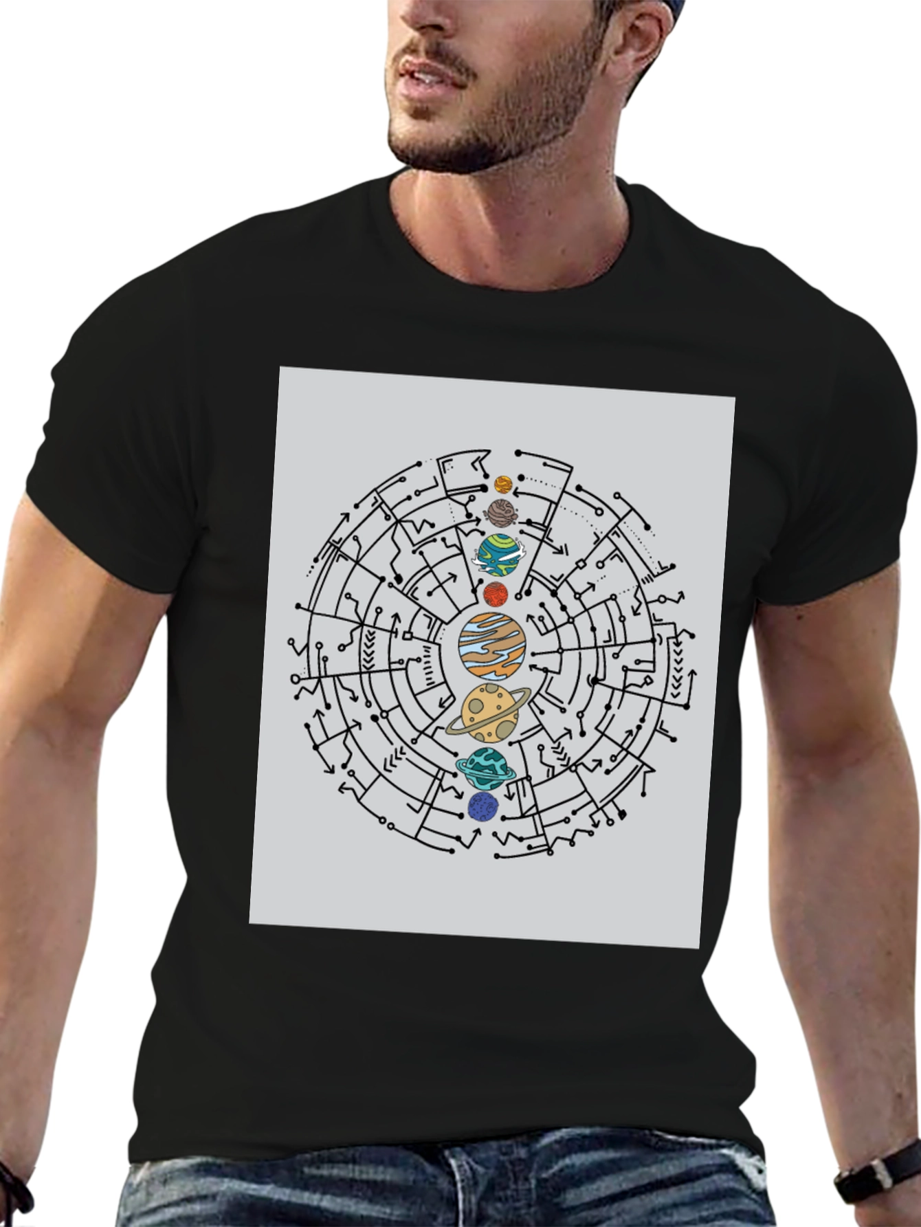 Planetary Circuit T-Shirt - Black