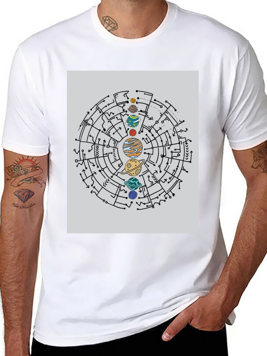 Planetary Circuit T-Shirt - Black