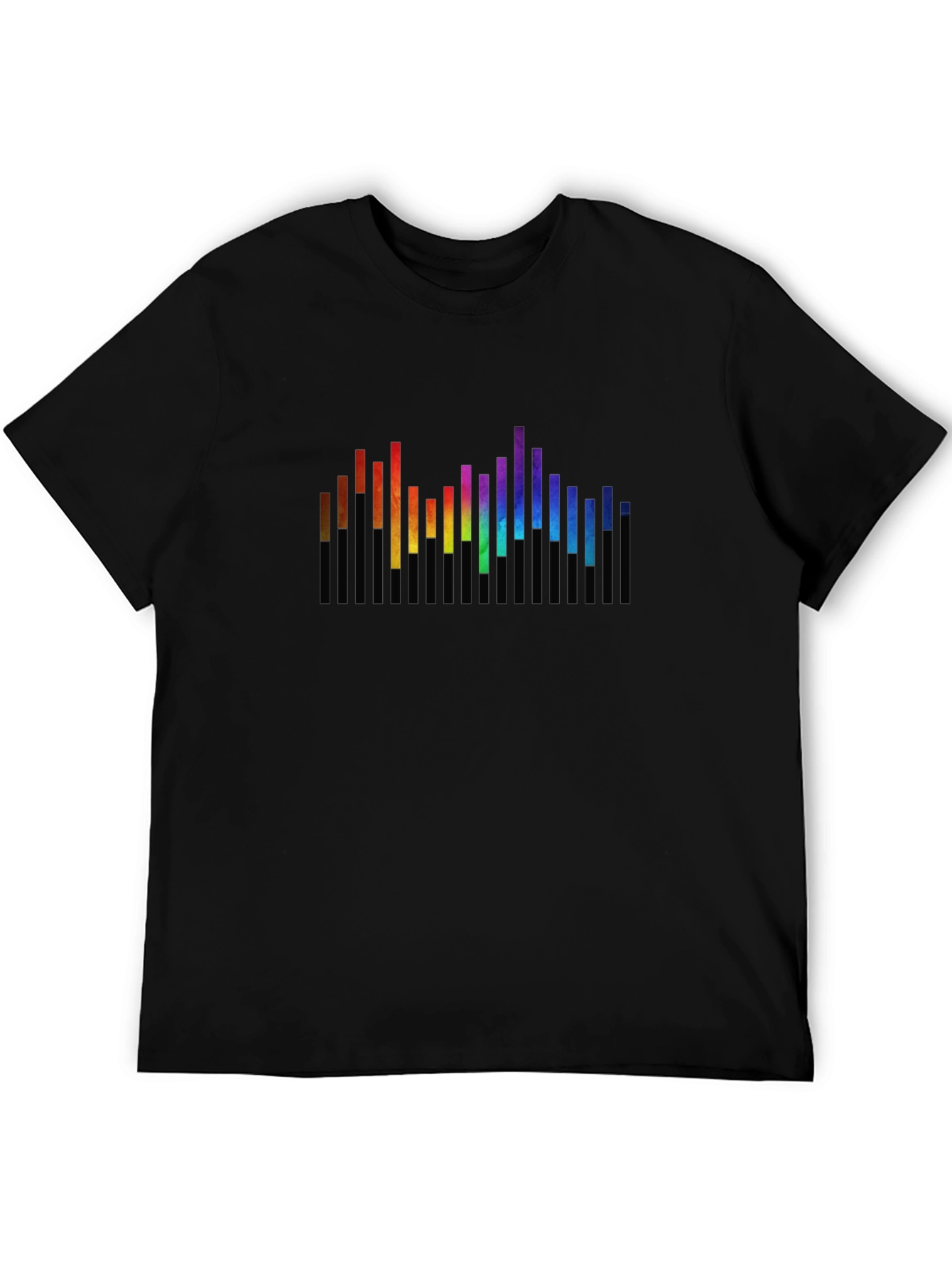 Rainbow Spectrum Graphic Black T-Shirt