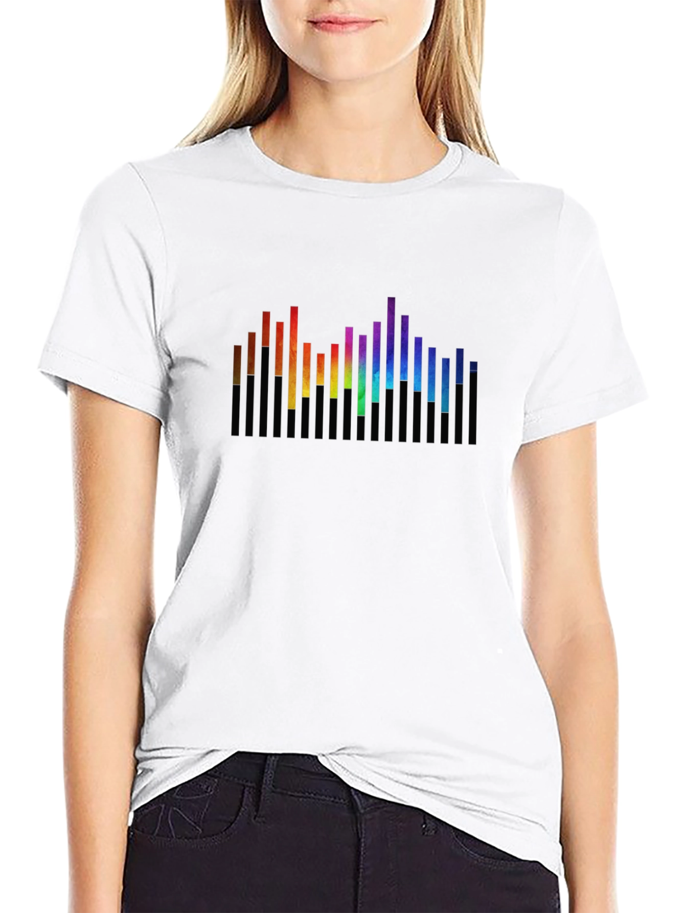 Rainbow Spectrum Graphic Black T-Shirt
