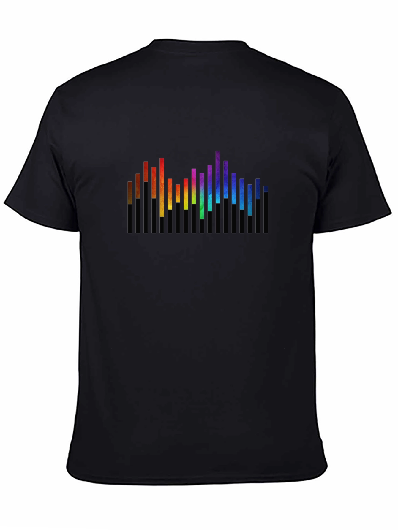 Rainbow Spectrum Graphic Black T-Shirt
