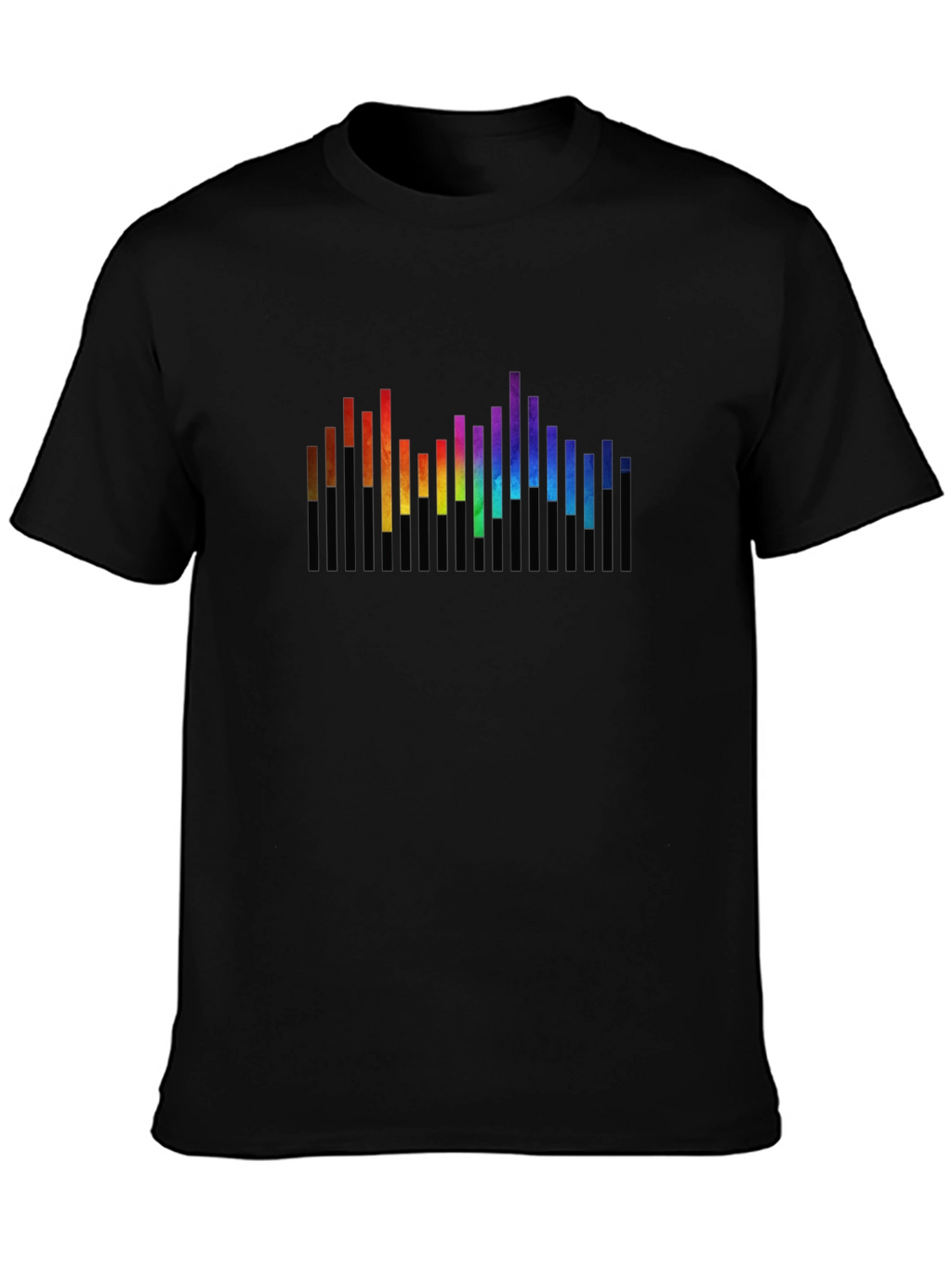 Rainbow Spectrum Graphic Black T-Shirt