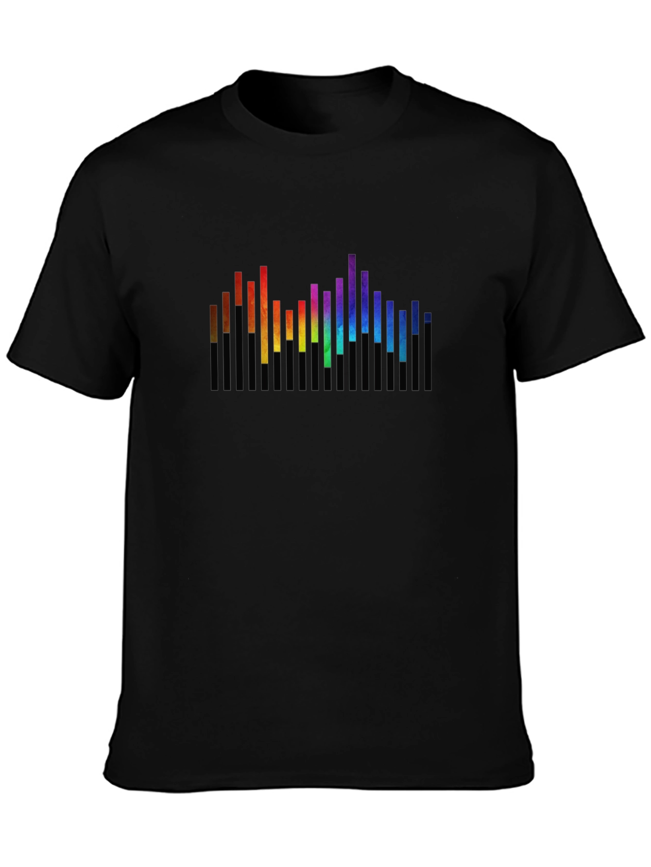 Rainbow Spectrum Graphic Black T-Shirt