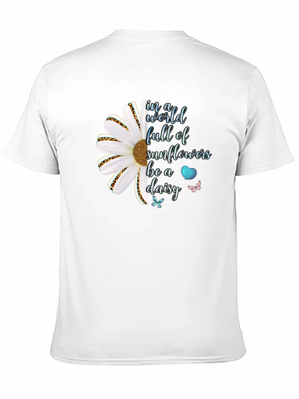 Be a Daisy Black T-Shirt Floral Design