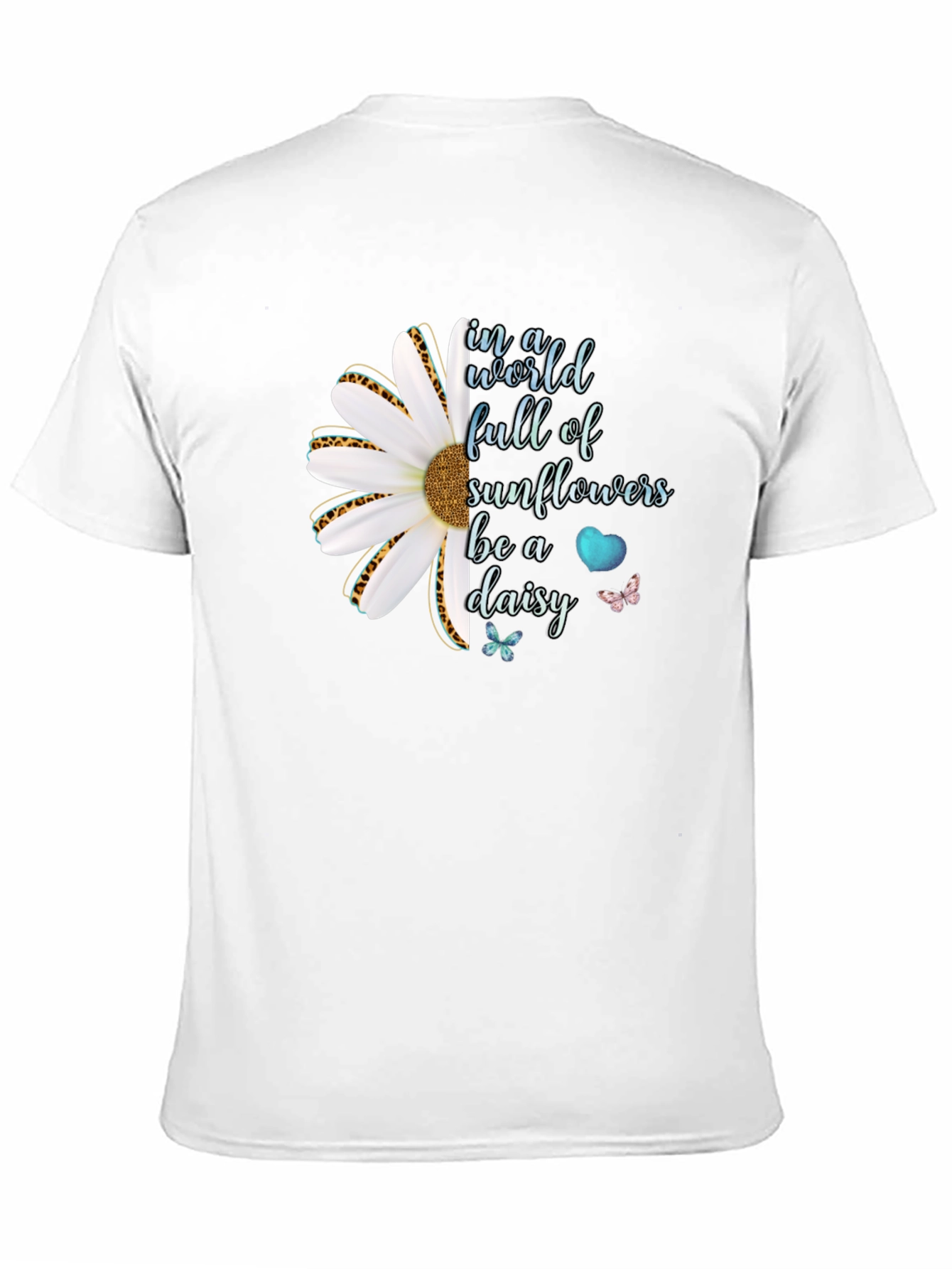 Be a Daisy Black T-Shirt Floral Design
