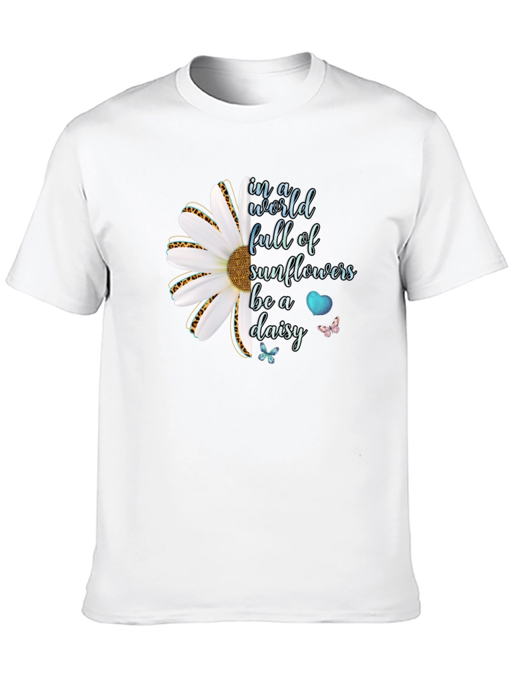 Be a Daisy Black T-Shirt Floral Design