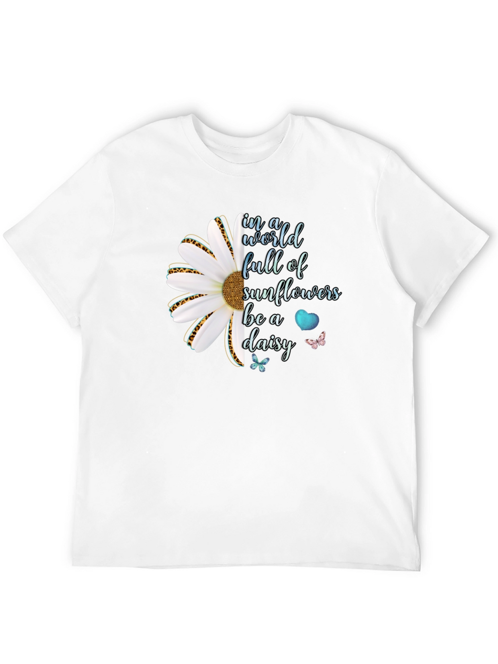 Be a Daisy Black T-Shirt Floral Design