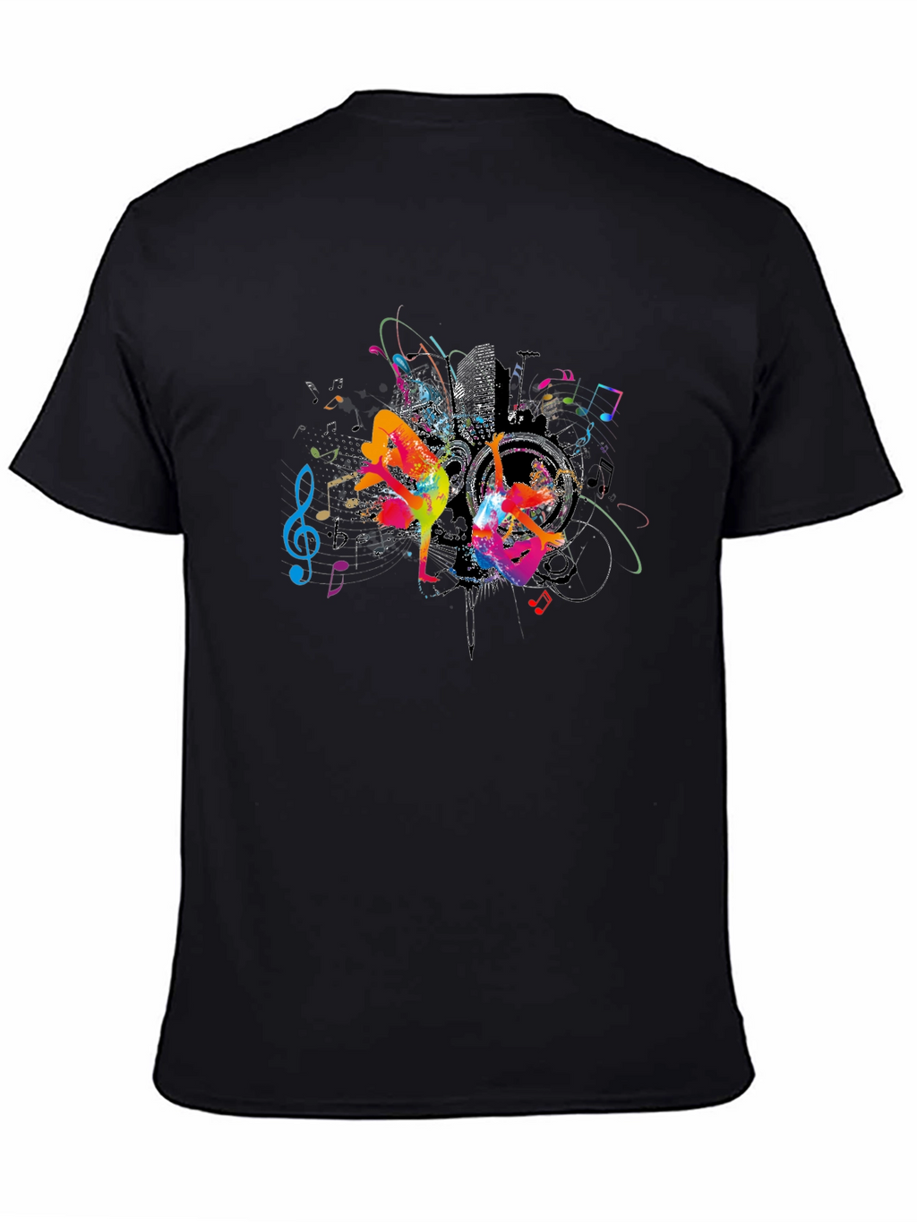 Urban Dance Graphic Tee - Black Cotton Crew Neck