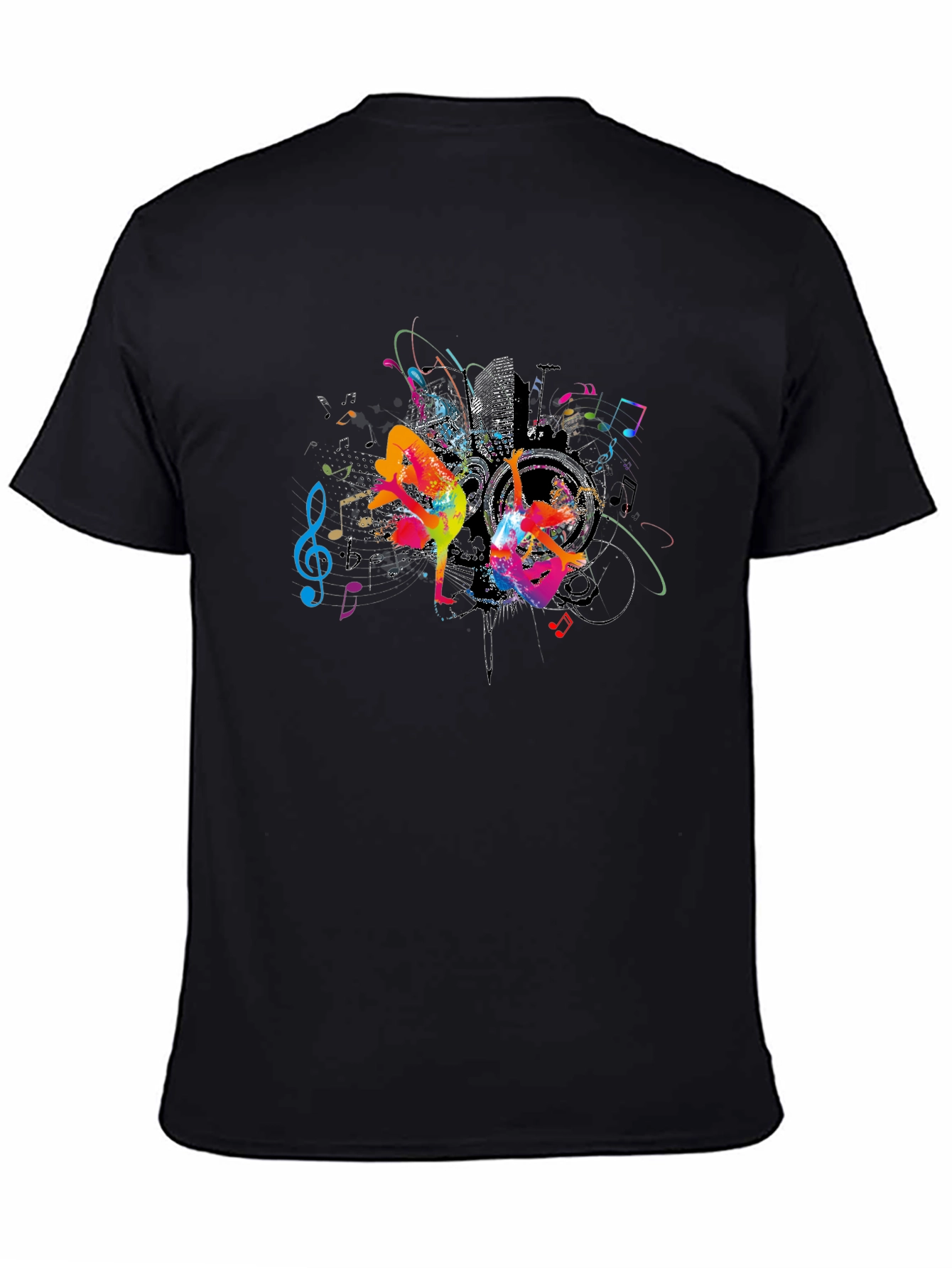 Urban Dance Graphic Tee - Black Cotton Crew Neck
