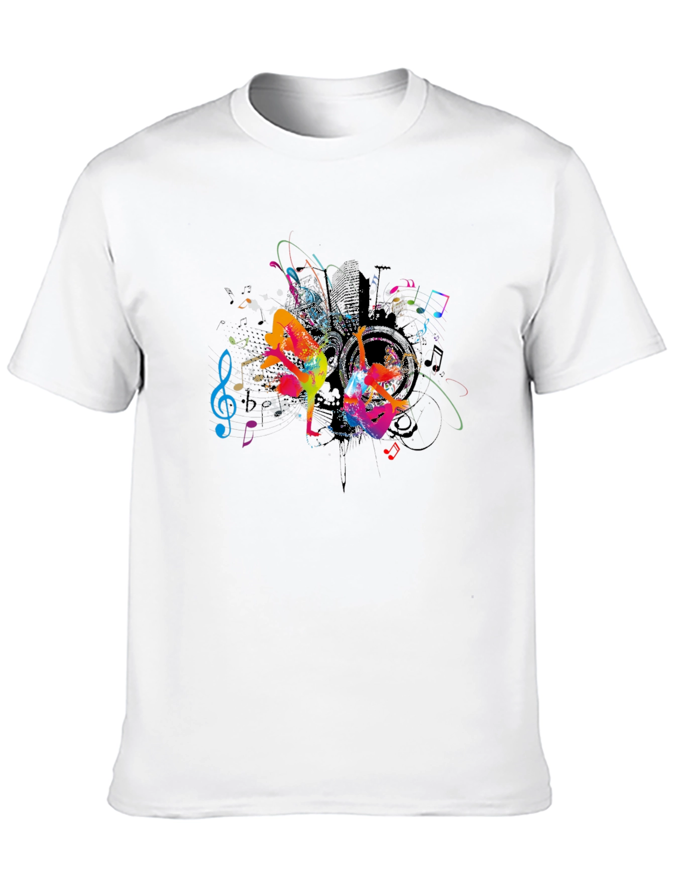 Urban Dance Graphic Tee - Black Cotton Crew Neck