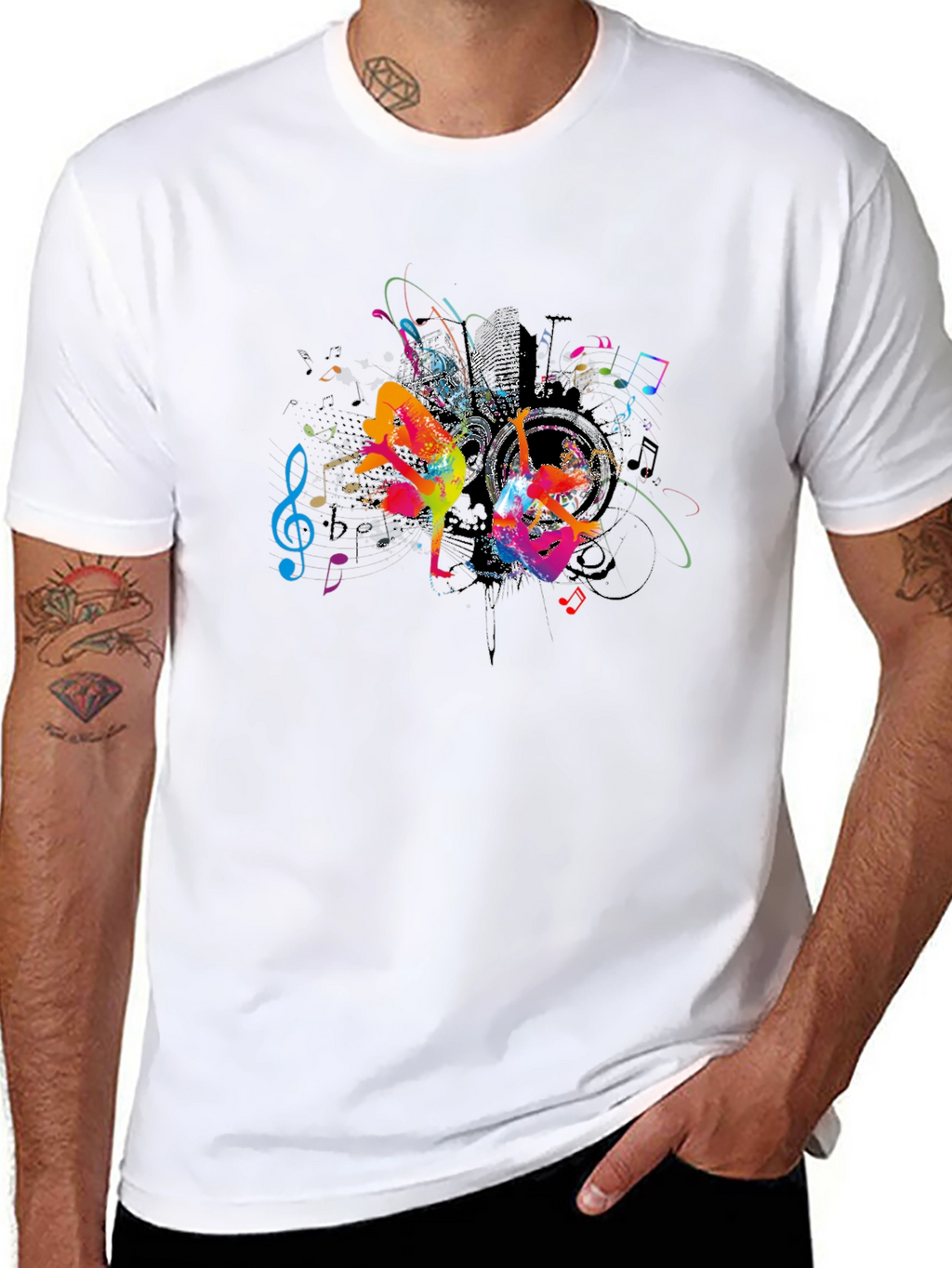 Urban Dance Graphic Tee - Black Cotton Crew Neck