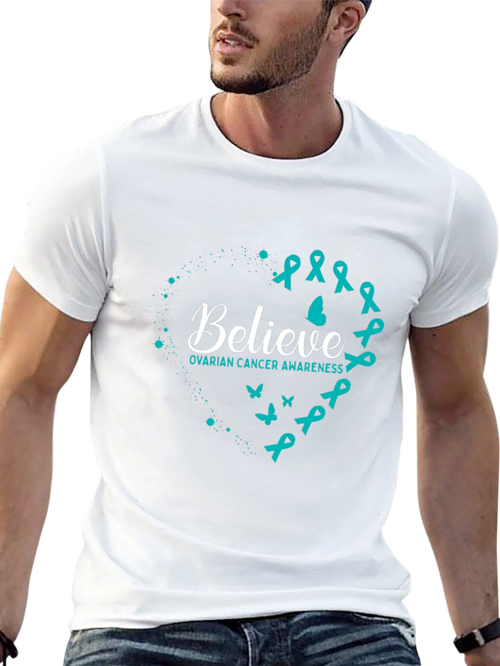 Ovarian Cancer Awareness Believe Graphic Tee