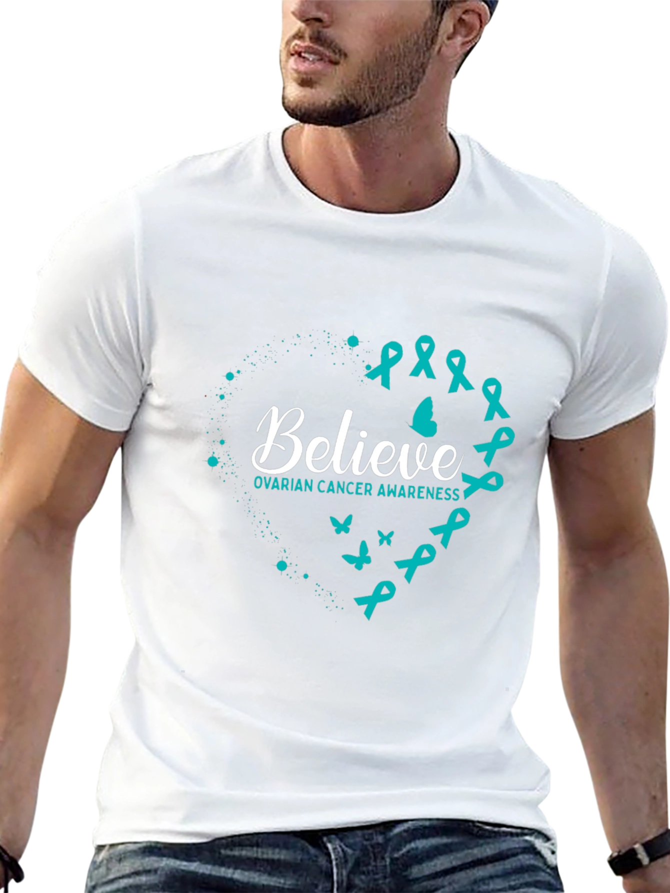 Ovarian Cancer Awareness Believe Graphic Tee