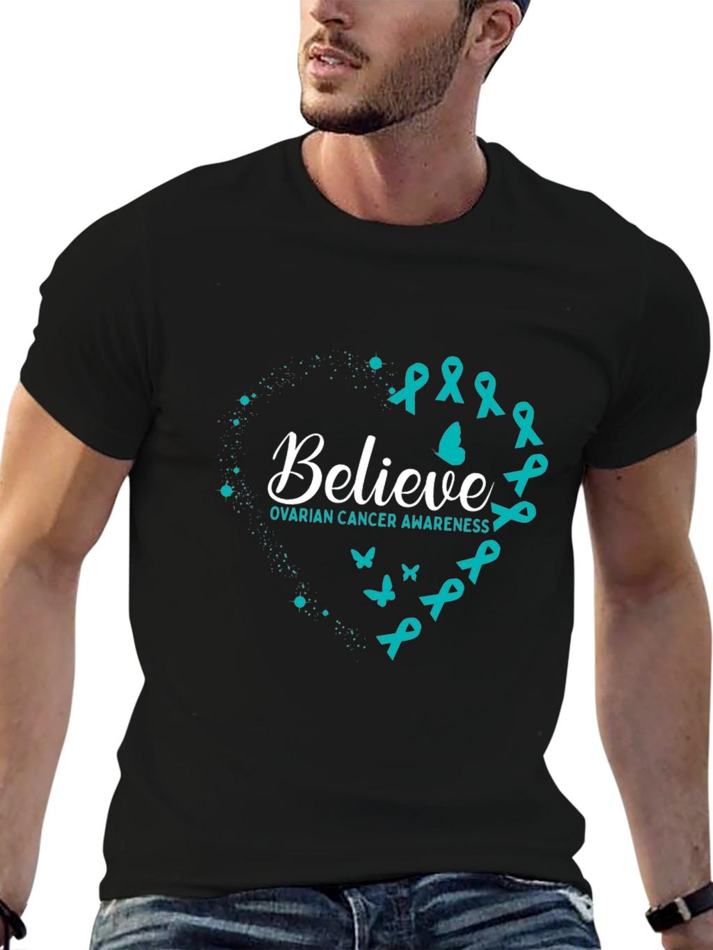 Ovarian Cancer Awareness Believe Graphic Tee