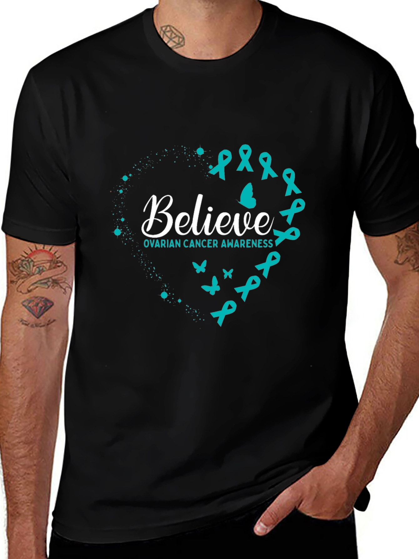 Ovarian Cancer Awareness Believe Graphic Tee