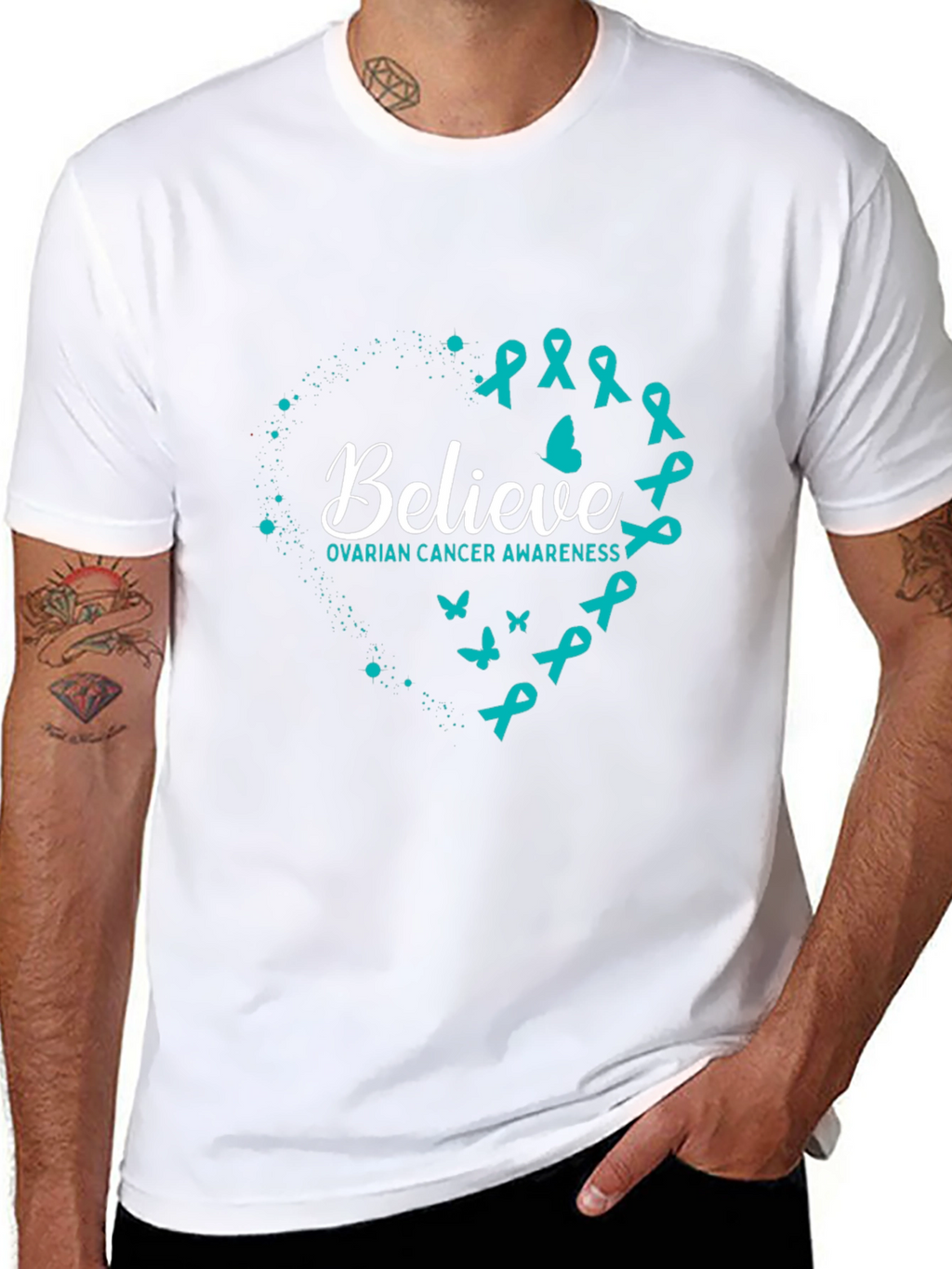 Ovarian Cancer Awareness Believe Graphic Tee