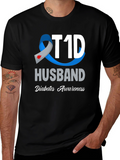 T1D Husband Diabetes Awareness T-Shirt