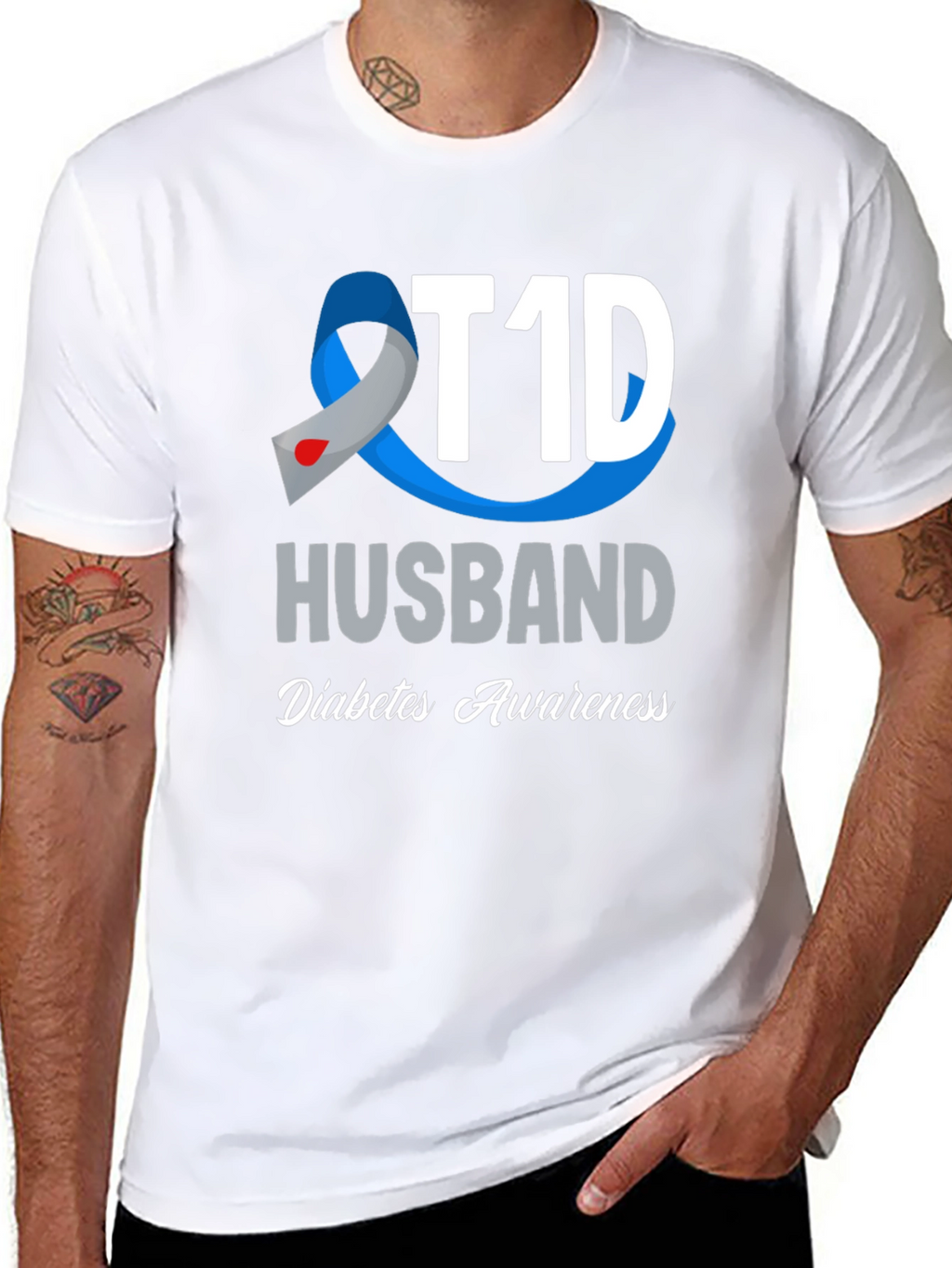 T1D Husband Diabetes Awareness T-Shirt