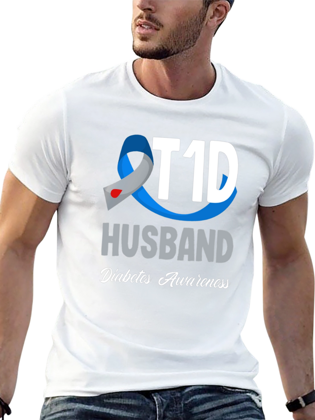 T1D Husband Diabetes Awareness T-Shirt