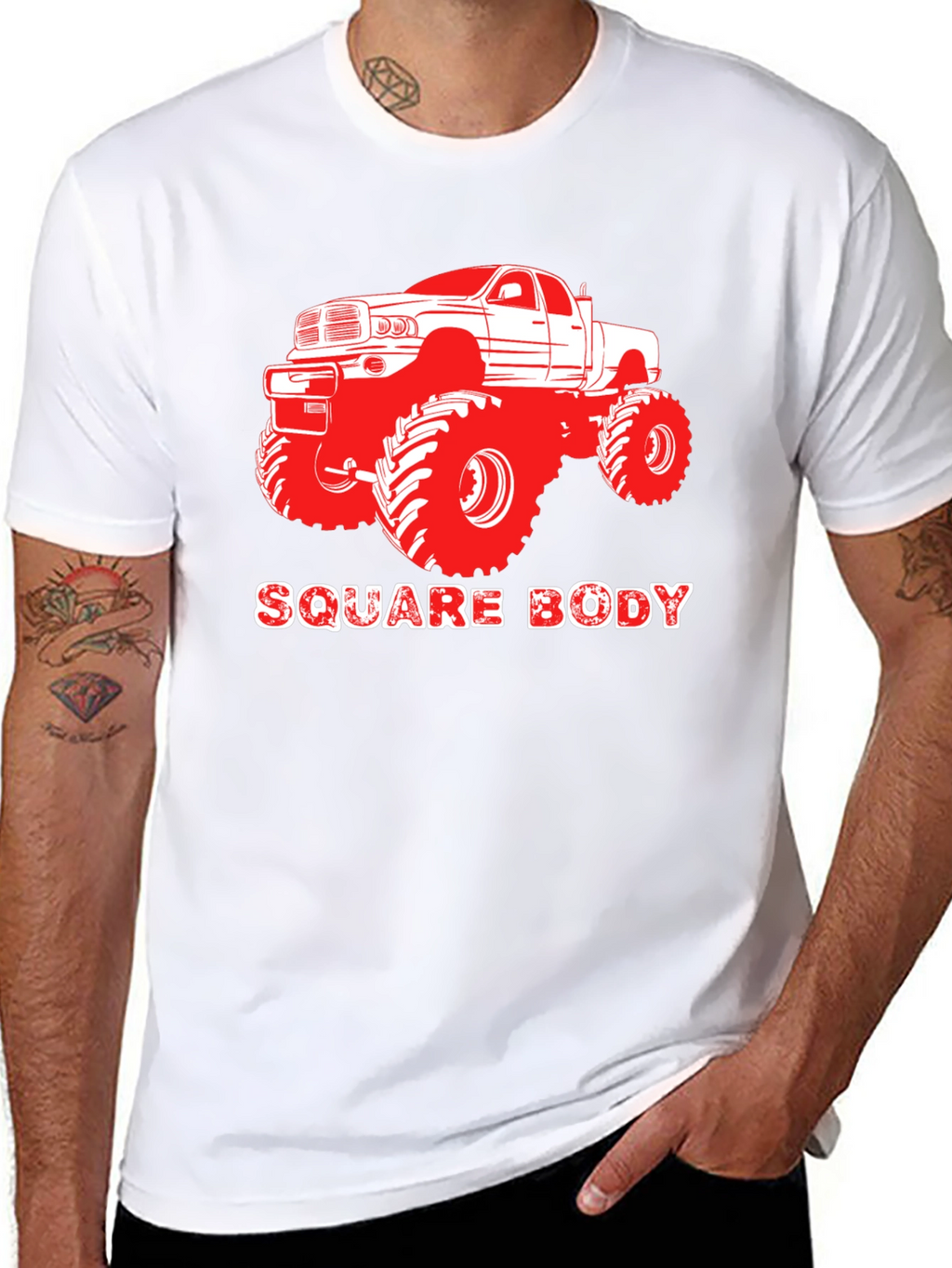 Square Body Truck Graphic Tee - Black