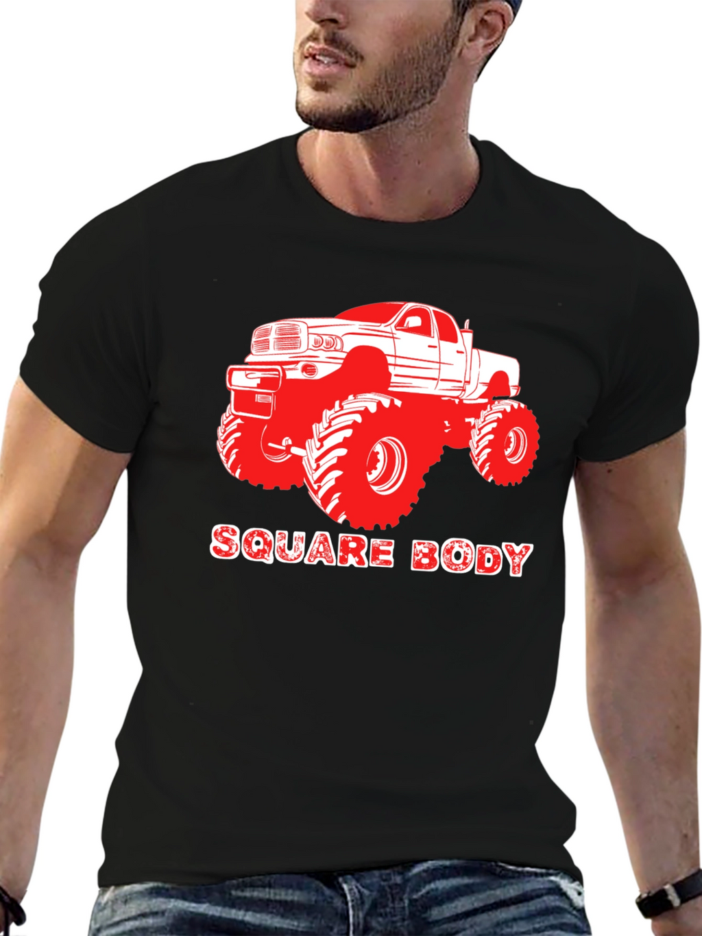 Square Body Truck Graphic Tee - Black