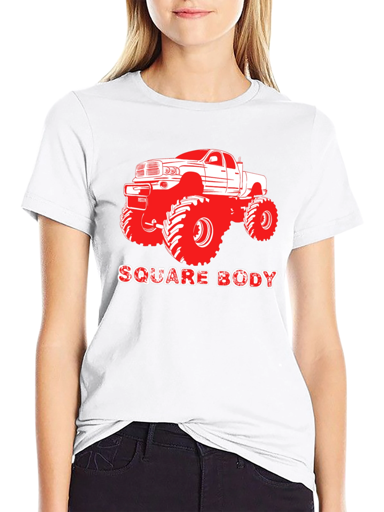 Square Body Truck Graphic Tee - Black