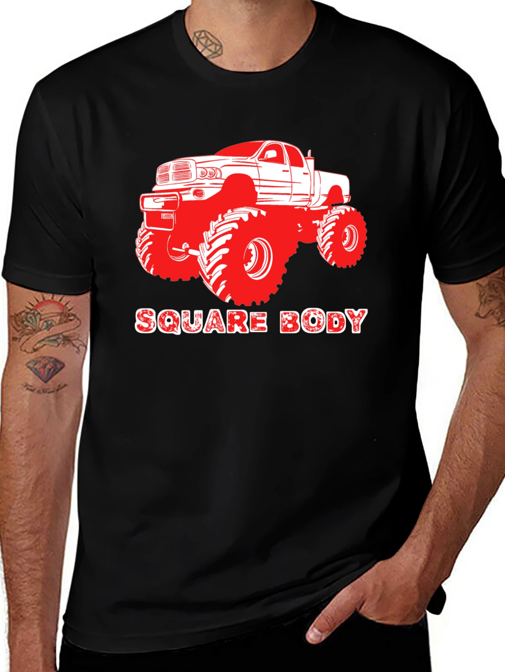 Square Body Truck Graphic Tee - Black