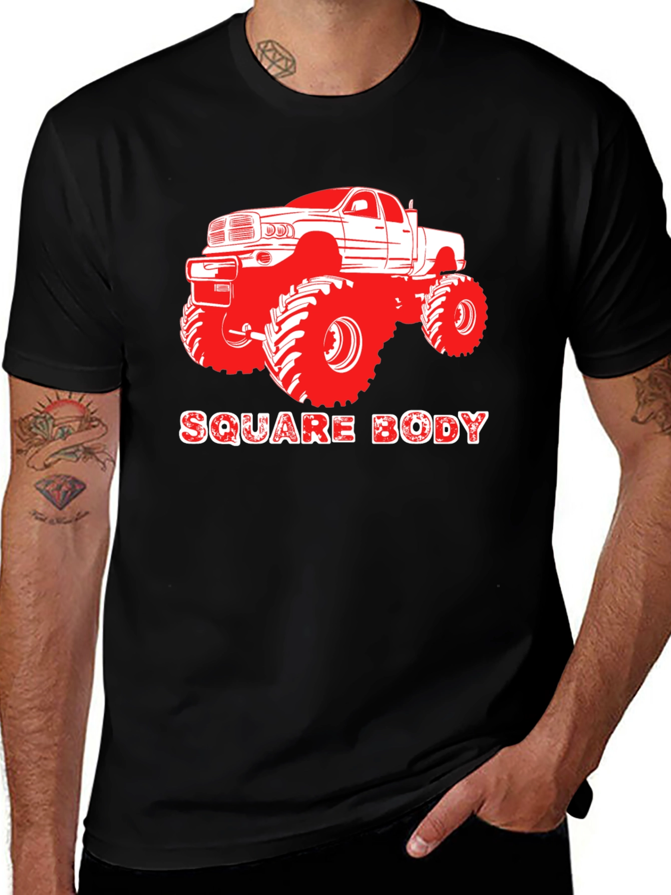Square Body Truck Graphic Tee - Black
