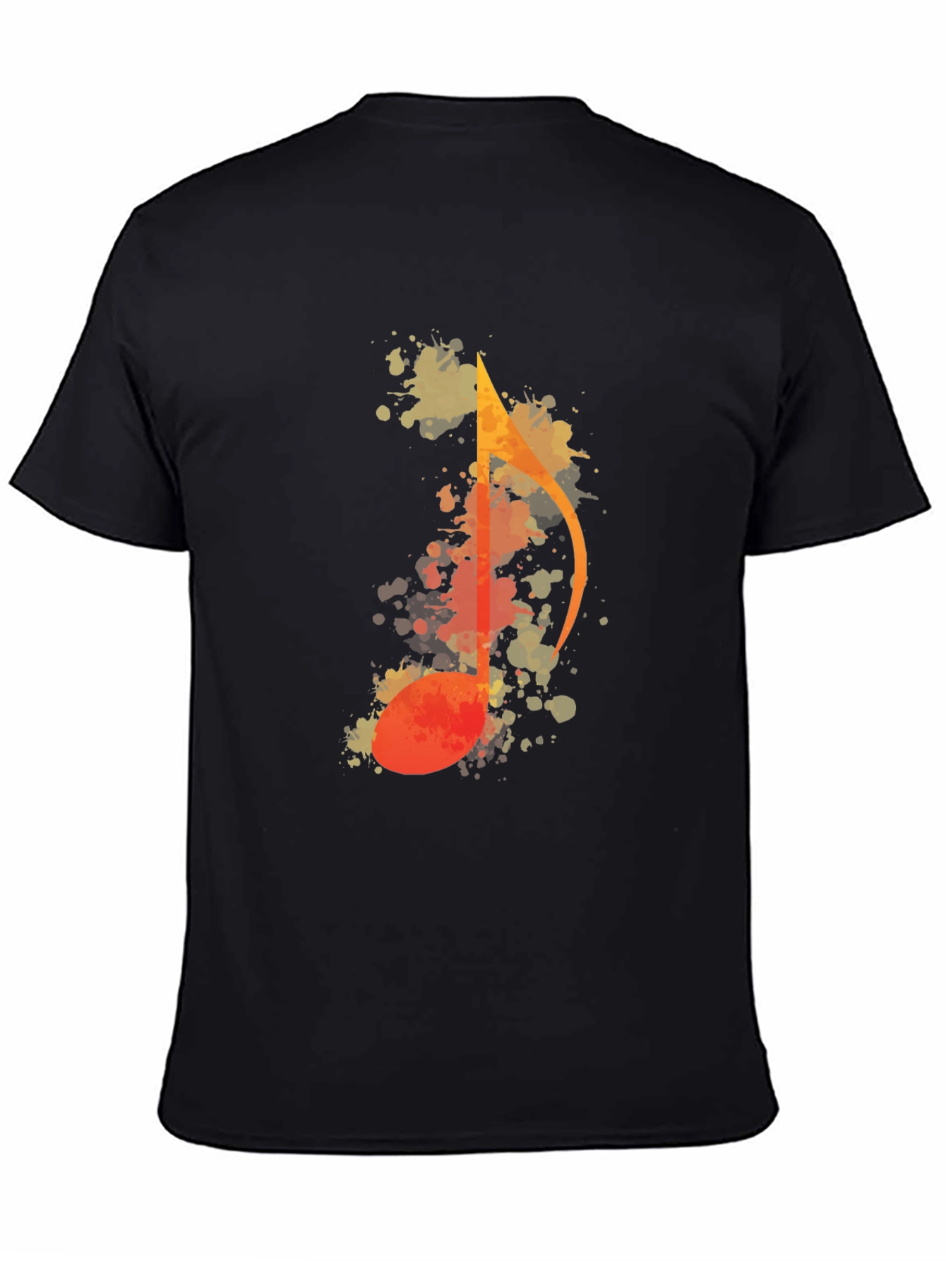 Music Note Watercolor Graphic Tee - Black