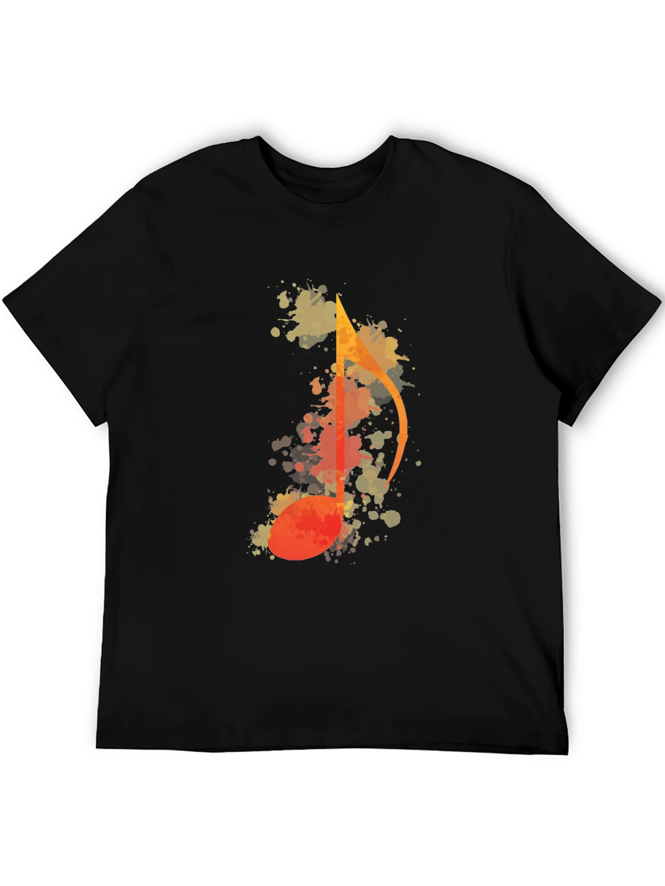 Music Note Watercolor Graphic Tee - Black