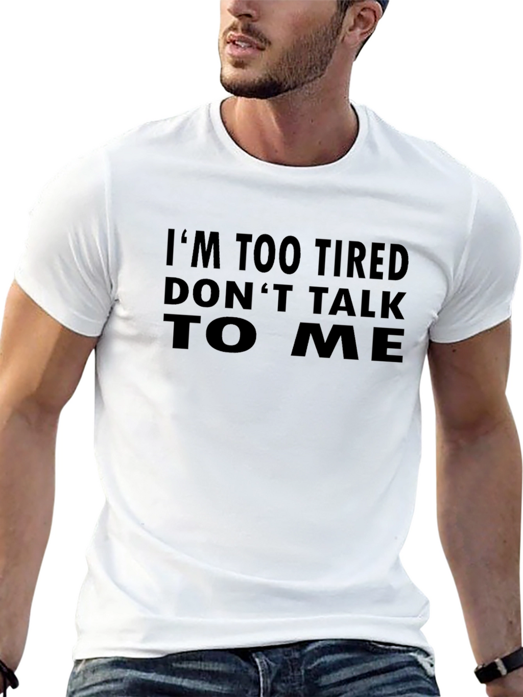Im Too Tired Graphic Tee - Black
